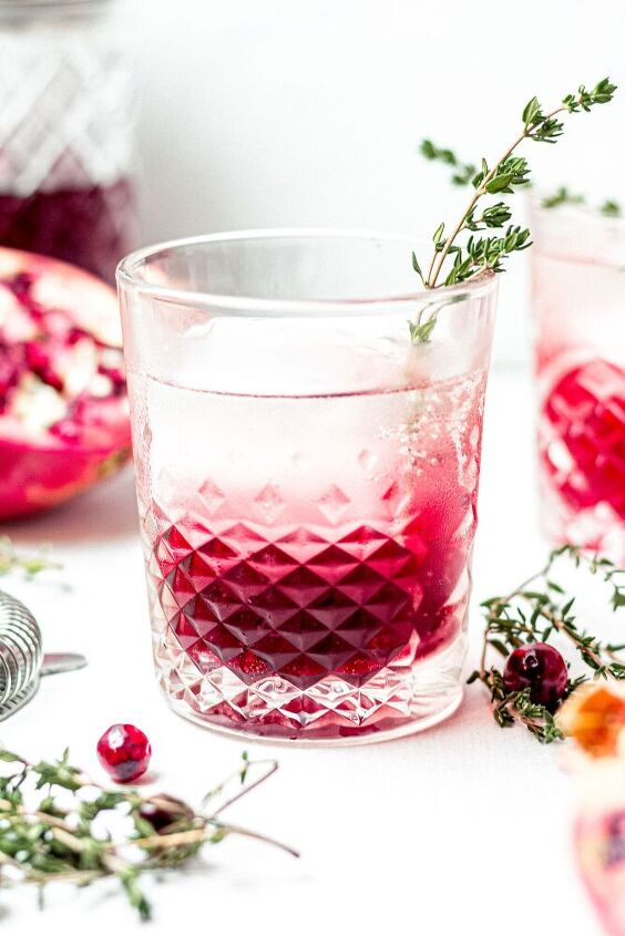 festive cranberry pomegranate cbd mocktail