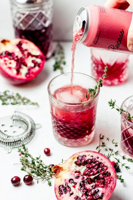 festive cranberry pomegranate cbd mocktail