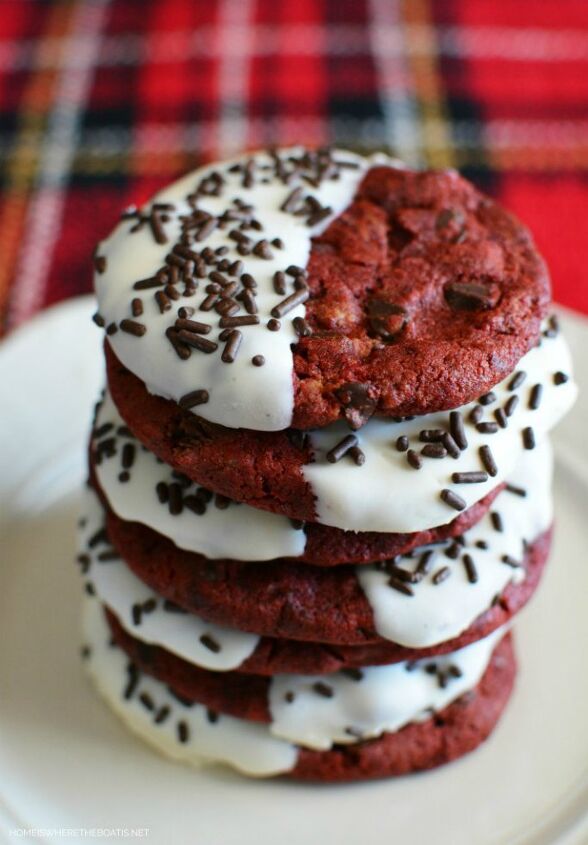 shortcut red velvet chocolate chip cookies