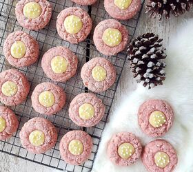 Novelty Shaped Pink Miniature Food Teatime Cookies on Baking Sheet