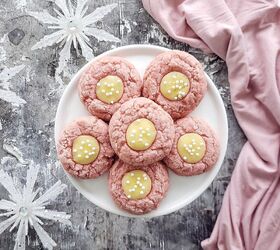 Pink Velvet Thumbprint Cookies