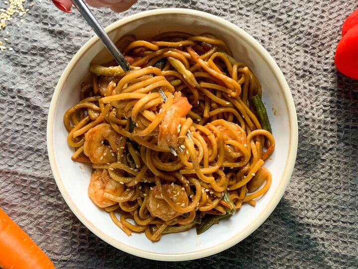 shrimp teriyaki shanghai noodles