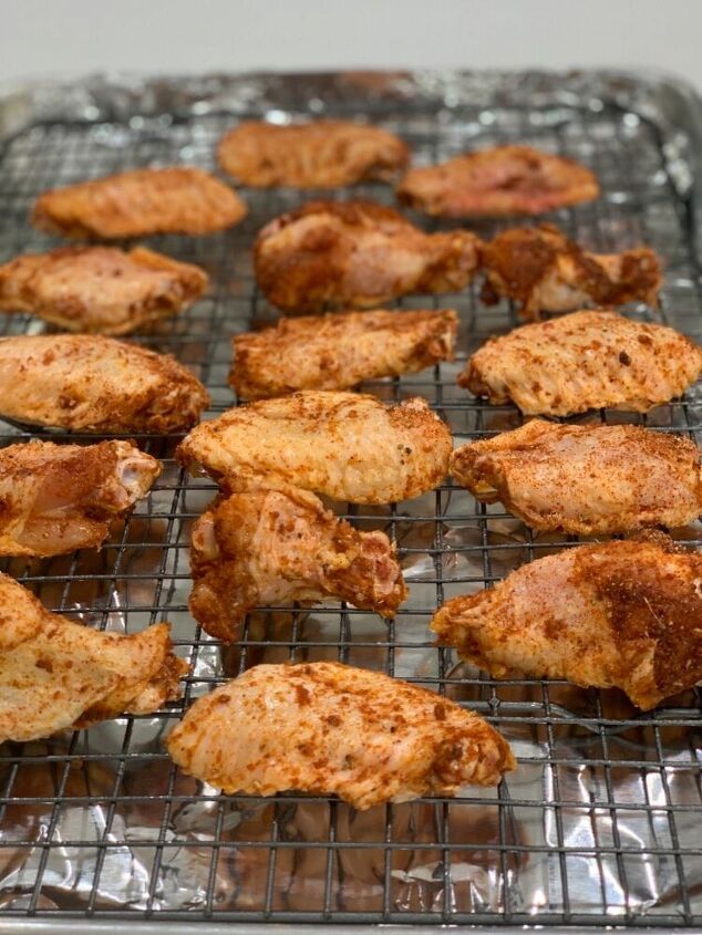 dry rub spicy buffalo wings, Place on a baking rack