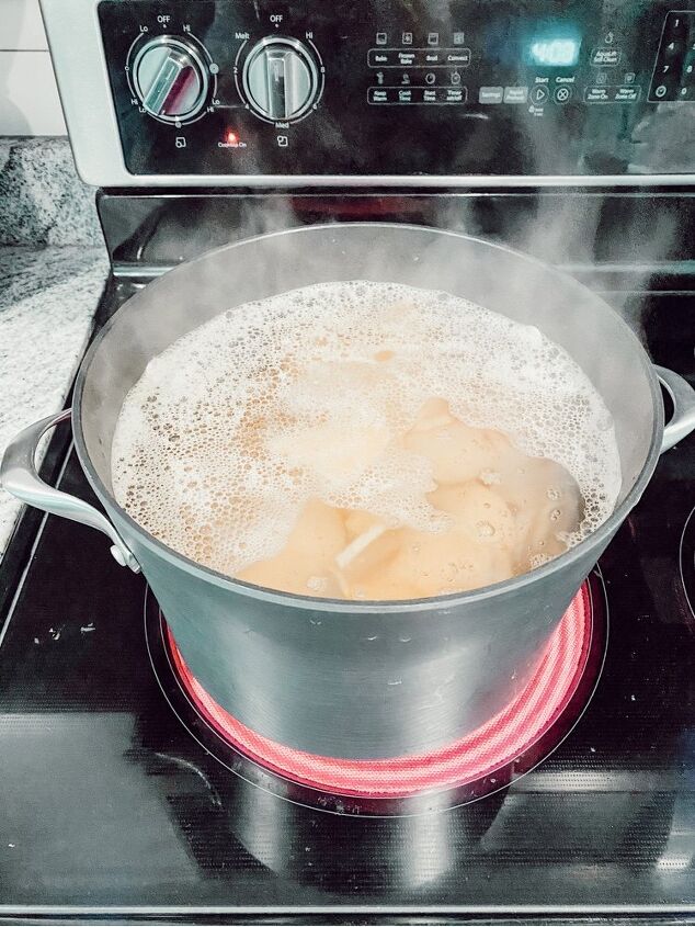 sweet potato casserole, Boiling the sweet potatoes