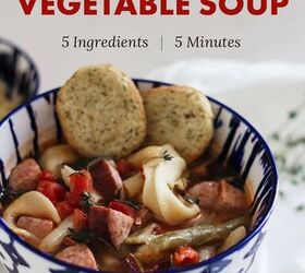 simple kielbasa vegetable soup 5 ingredients 5 minutes