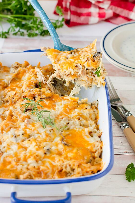 s 13 delicious ways to use your dinner leftovers, Leftover Cheesy Turkey Casserole