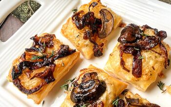 Savory Puff Pastry Bites With Caramelized Onions and Mushrooms