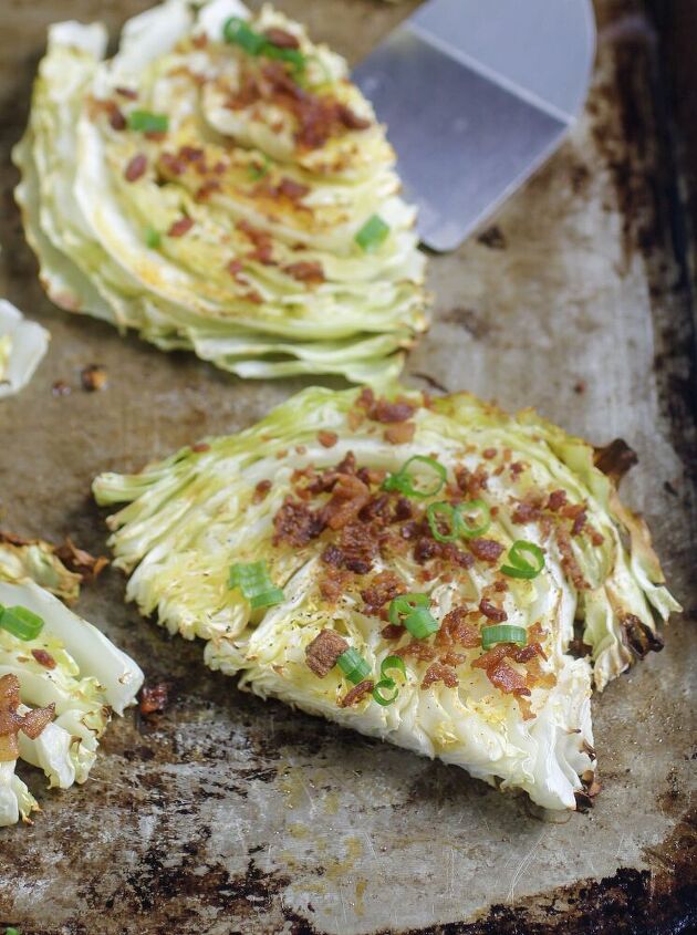 low carb roasted cabbage with bacon