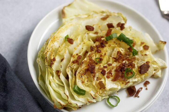 low carb roasted cabbage with bacon
