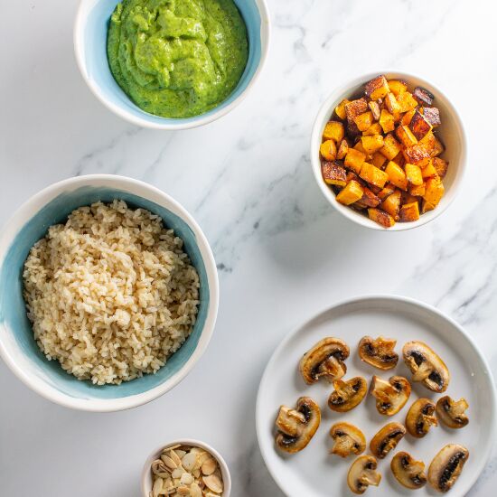 simple and healthy butternut squash and grain buddha bowl