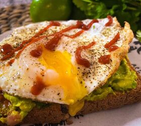 lite sunnyside up egg on avocado toast
