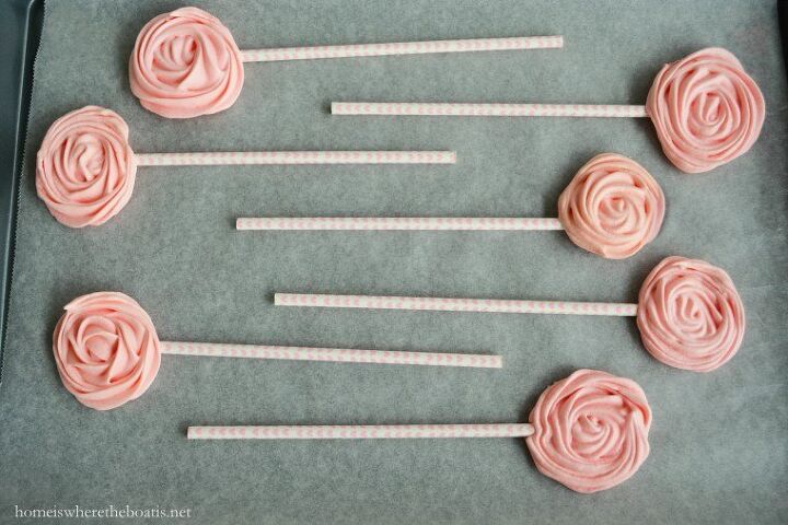 rose meringue cookies