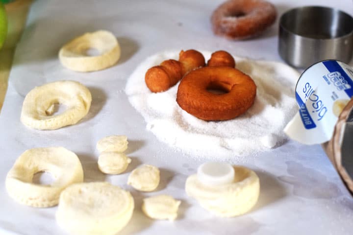 how to make donuts using can biscuit dough