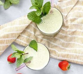 strawberry mint protein smoothie