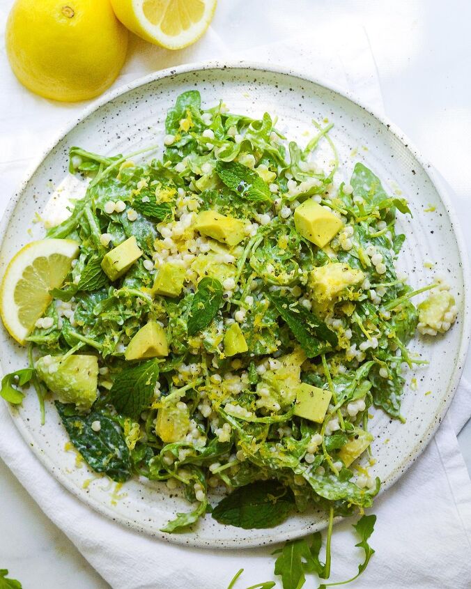 s 15 lemony salads and sides for all you citrus lovers, Couscous Salad With Lemon Arugula and Avocado