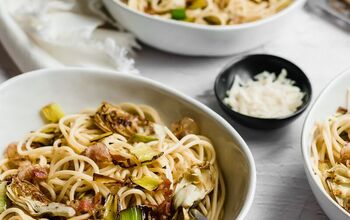 Pasta With Pancetta, Leeks And Artichoke Hearts
