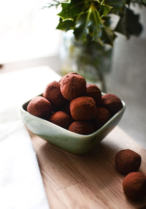 boozy dark chocolate truffles