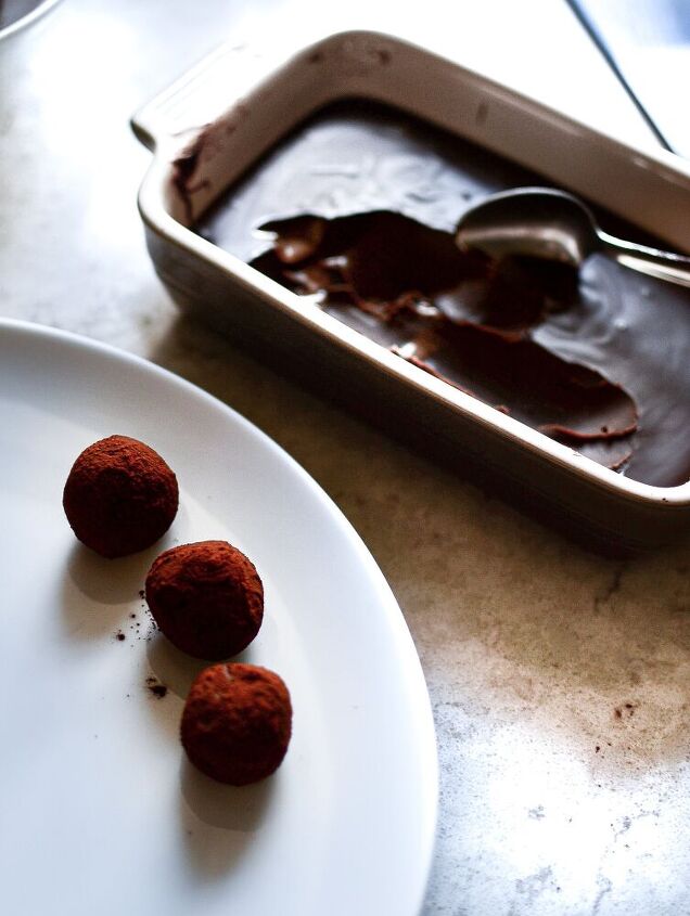 boozy dark chocolate truffles