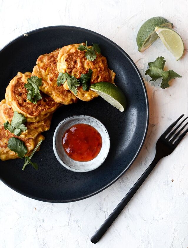 thai inspired sweetcorn fritters