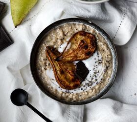 earl grey porridge with roast cinnamon pears