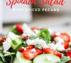 fresh strawberry spinach salad with spiced pecans the kitchen garten