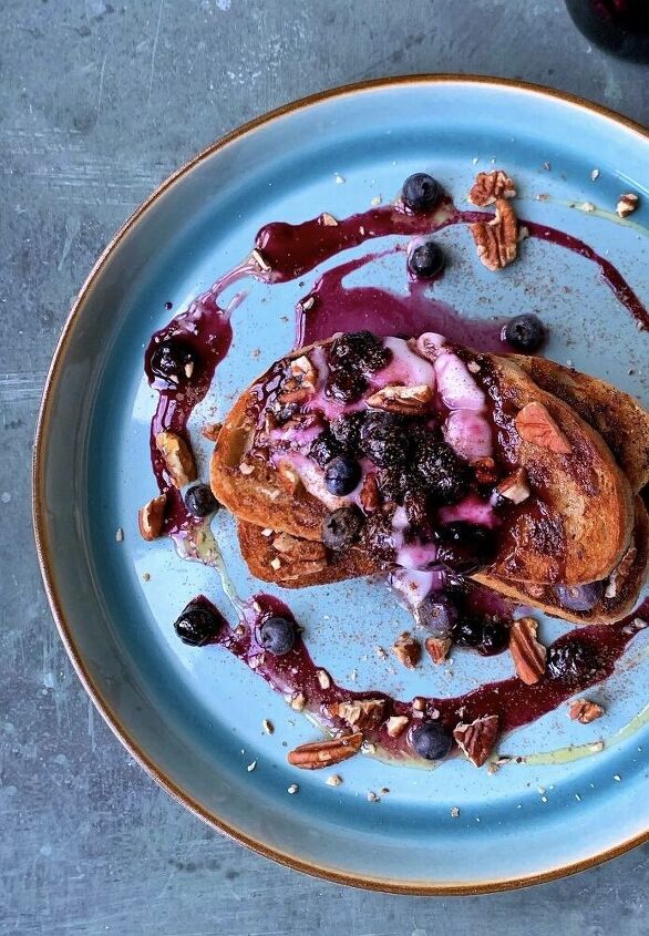vegan blueberry and pecan french toast