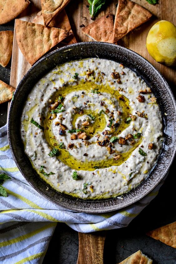 s 15 game day dips that will definitely win you mvp, Roasted Eggplant Dip