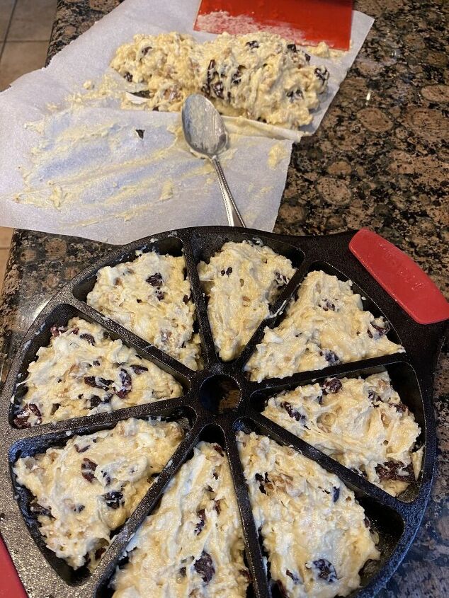 cranberry and walnut scones, Cast Iron Scone Skillet
