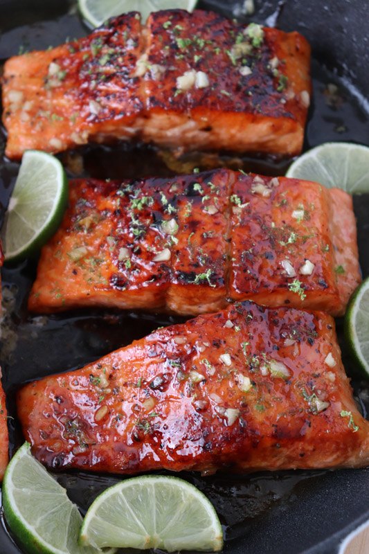 s 15 dinners you can make with simple ingredients you ve definitely got, Honey Lime Glazed Salmon