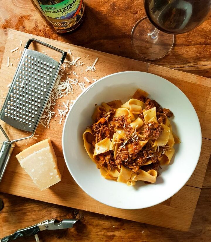 slow cooked ox cheef ragu with papparadelle