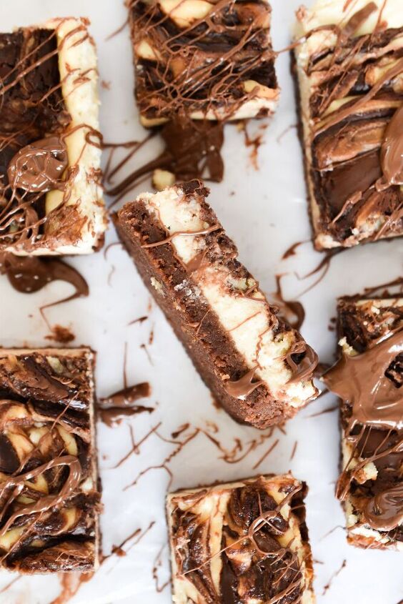 nutella swirl cheesecake bars, Add extra Nutella once they are cooled for some more delicious flavor
