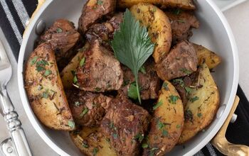 Garlic Butter Steak Bites and Potato Wedges