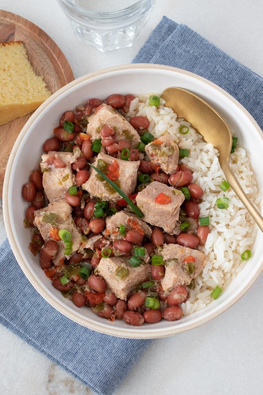 slow cooker creole pork with red beans