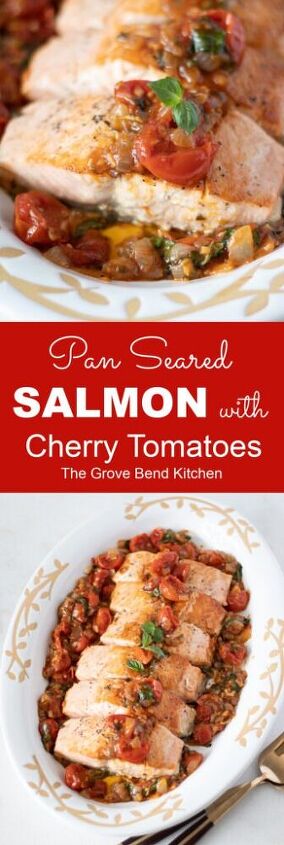 pan seared salmon with cherry tomatoes