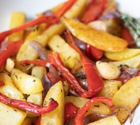 Roasted Potatoes With Red Bell Peppers, Onions, and Rosemary