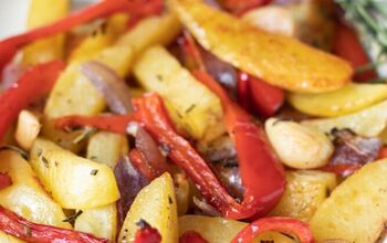Roasted Potatoes With Red Bell Peppers, Onions, and Rosemary