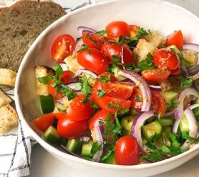 Panzanella Salad + Homemade Croutons