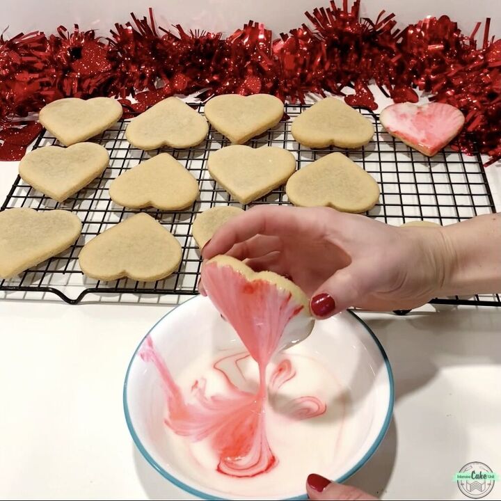 dipped heart sugar cookies
