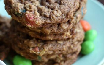 Chewy Oatmeal M&M Cookies