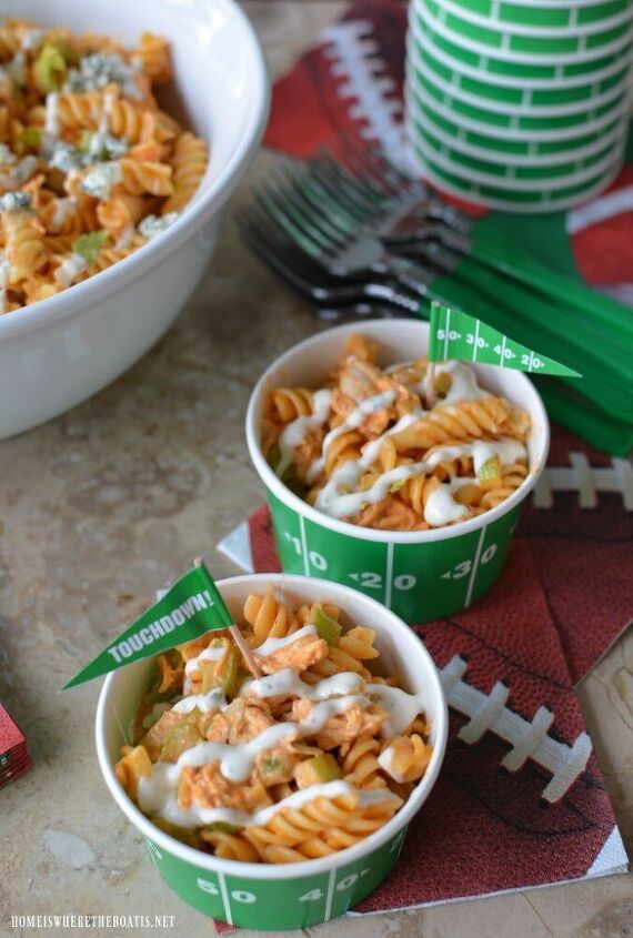buffalo chicken pasta salad and game day recipes