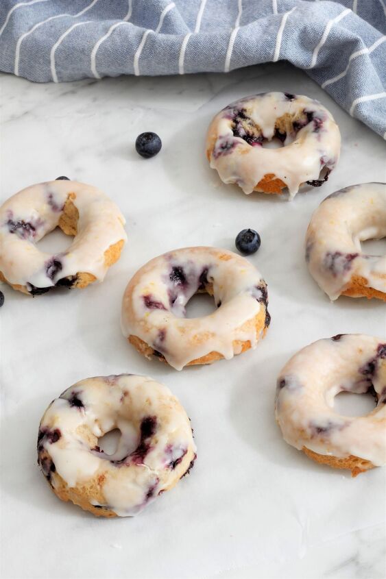 s the top 30 baked goods to make during lockdown, Baked Blueberry Donuts With Lemon Glaze