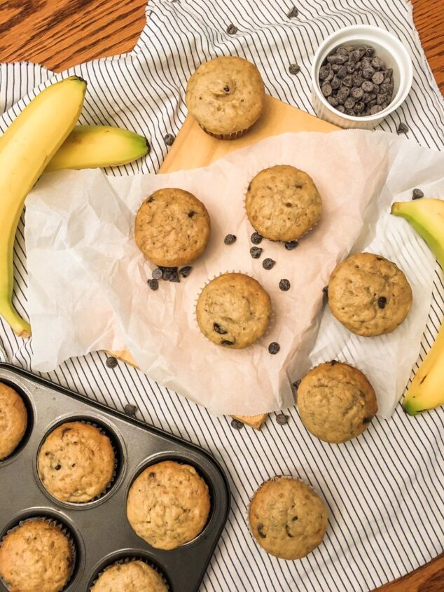 s the top 30 baked goods to make during lockdown, Banana Chocolate Chip Muffins