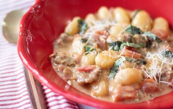 One Pan Creamy Sausage Tomato-Basil Gnocchi