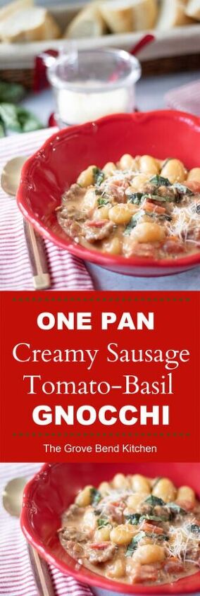 one pan creamy sausage tomato basil gnocchi