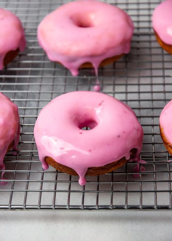 berry frosted cake donuts