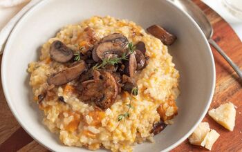 Butternut Squash Risotto With Caramelized Onions and Mushrooms