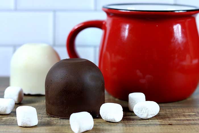 instant pot hot chocolate bombs with silicone egg bite mold