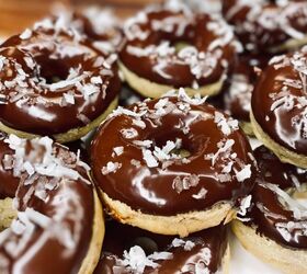 s 18 delightful donut recipes, Chocolate Covered Banana Coconut Donuts