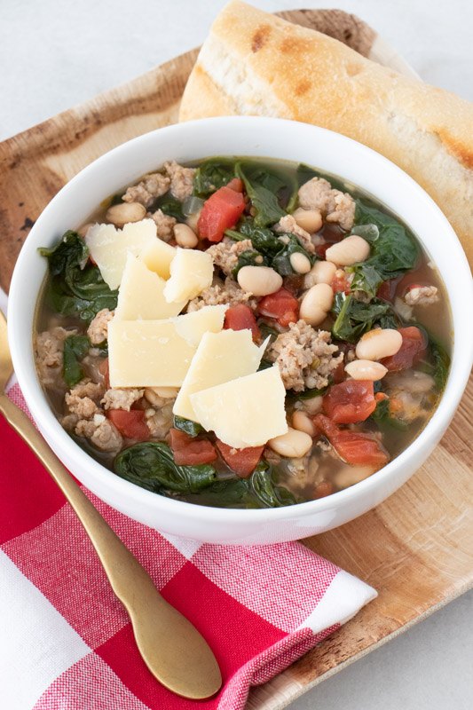 italian sausage white bean and spinach soup