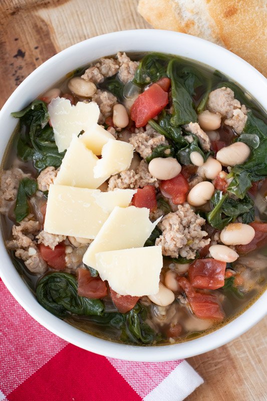 italian sausage white bean and spinach soup